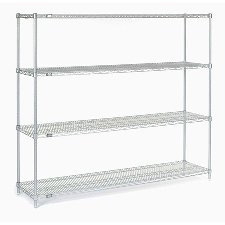 5 Tier Silver Epoxy Wire Shelving Starter Unit, 72W X 24D X 86H